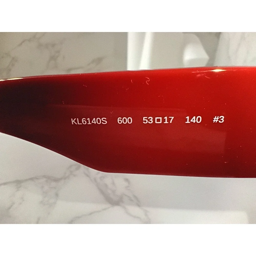 KARL LAGERFELD Red Rectangular Women's Sunglasses w/ Case - EUC